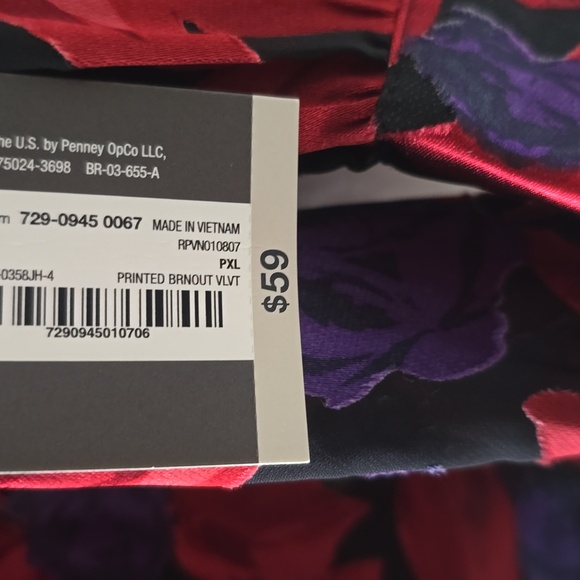 WORTHINGTON WOMEN'S PETITE SIZE RED & PURPLE FLORAL BLOUSE SIZE PXL - Picture 8 of 16